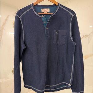 Original Penguin by Munsingwear men’s long sleeve Henley with Chest Pocket